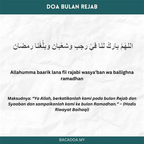 Doa Memasuki Bulan Rejab Bacaan Lafaz Amalan Sunahnya Baca Doa