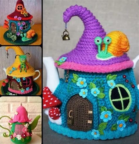 Fairy House Teapot Cosy Pattern Is Gorgeous With Images Crochet Tea