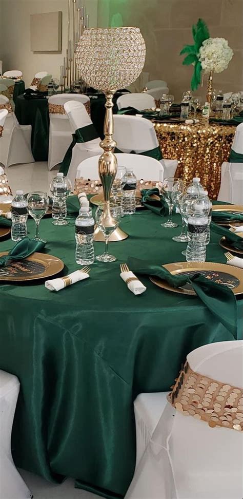 Emerald Green And Gold Quinceanera Decorations Bargain Sale