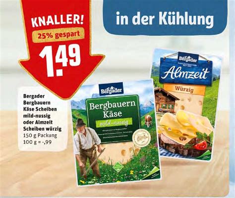 Bergader Bergbauern Käse Scheiben Mild Nussig Oder Almzeit Scheiben