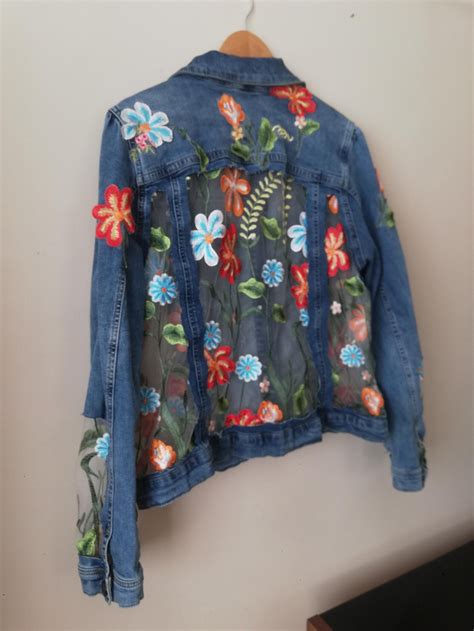 Lace Denim Jacket Patchwork Denim Jacket Wedding Denim Jacketbridal