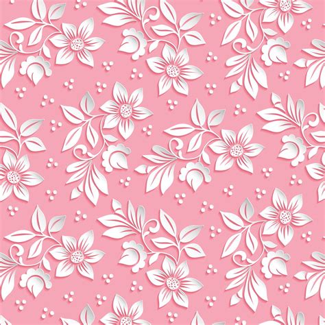 Papel De Parede Floral Em 3d Fundo Rosa Elo7 Produtos Especiais