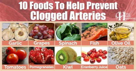 10 Foods To Help Prevent Clogged Arteries Herbs Health Happiness