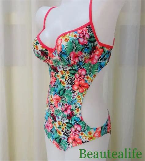 Marca Sexy Floral Um Pedaço Swimsuit Swimwear mulheres monokini