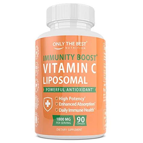 Only The Best Liposomal Vitamin C Buffered 1800mg Immune System And Collagen Booster High