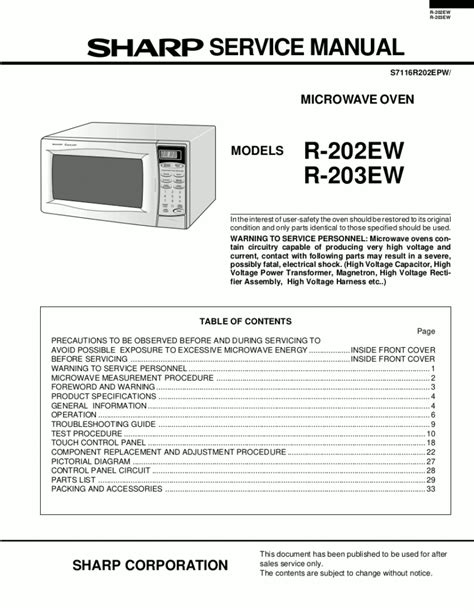 Sharp Microwave Manuals Online