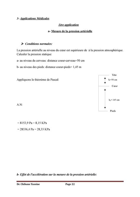 Statique des fluides Applications médical 3 Applications Médicales