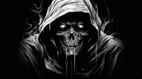 Premium AI Image | grim reaper wallpaper skull background