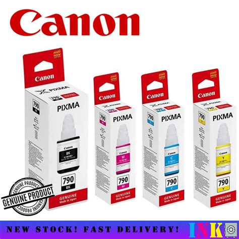 Canon Original GI 790 Ink Color And Black Set Cyan Magenta Yellow