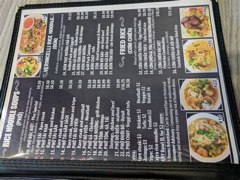 Menu At Pho Kc Vietnamese Restaurant Glendale N 59th Ave 130