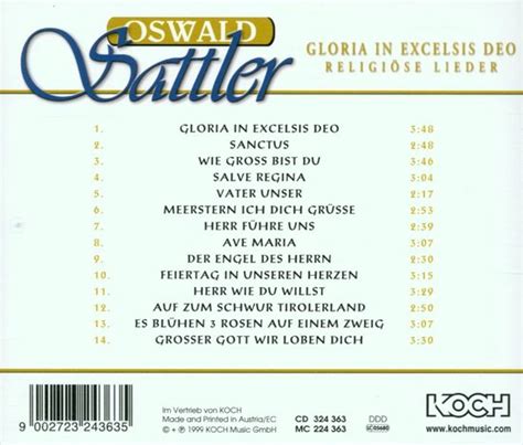 Gloria In Excelsis Deo Oswald Sattler Muziek Bol