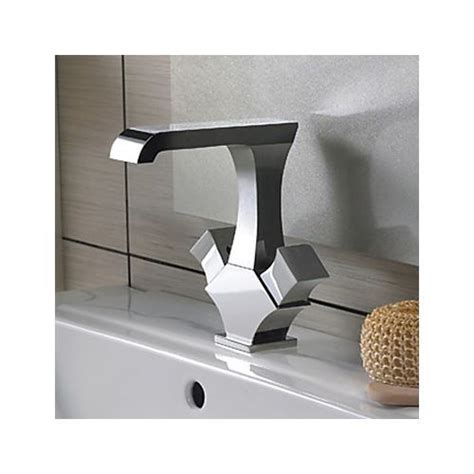 Contemporary Solid Brass Bathroom Sink Faucet Chrome Finish