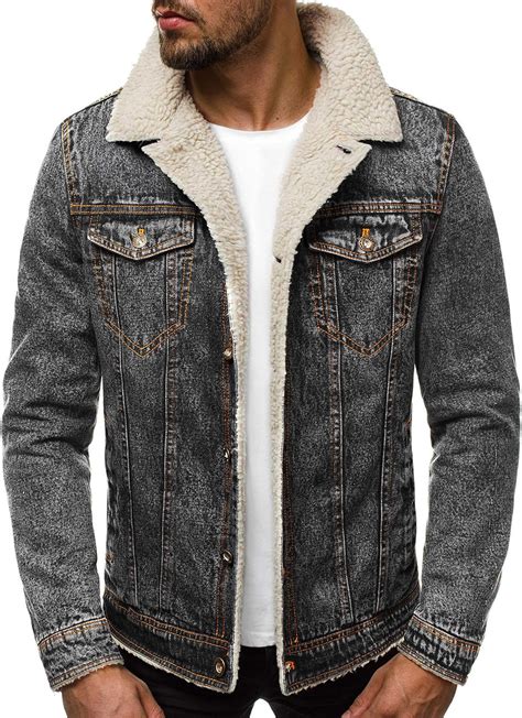 Ozonee Herren Jeansjacke Jacke Jeans Winterjacke Gef Ttert