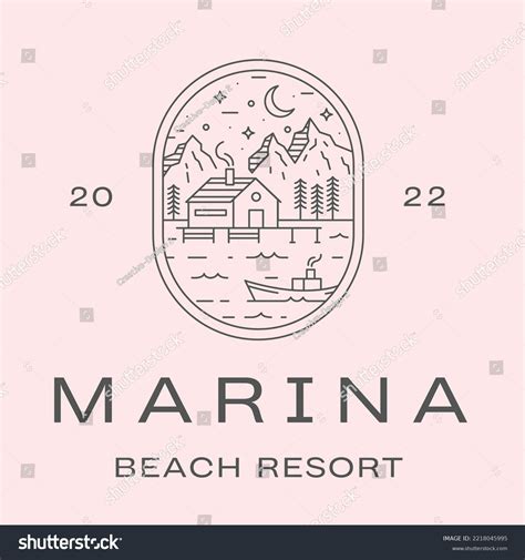 Creative Beach Resort Logo Design Stock Vector Royalty Free