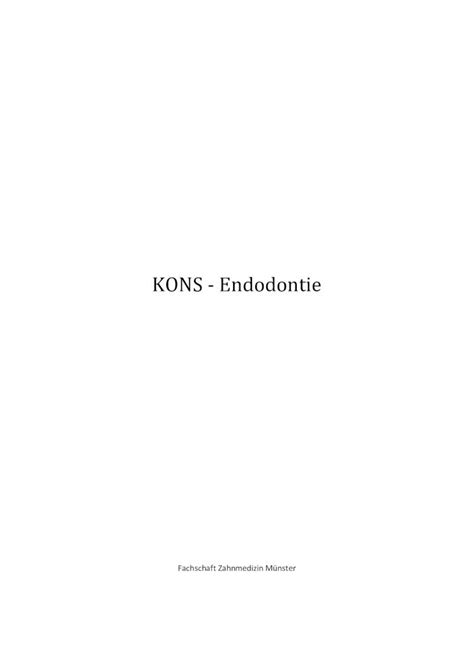 PDF KONS Endodontie Zahnmedizin Ms De 1 ANATOMIE UND