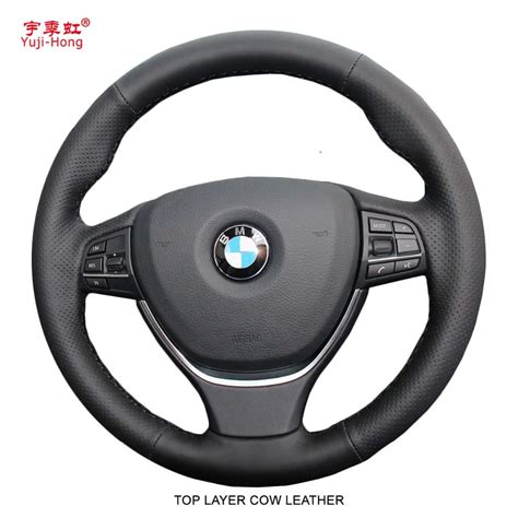 Yuji Hong Top Layer Genuine Cow Leather Car Steering Wheel Covers Case