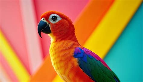 Beaux oiseaux tropicaux aux couleurs vives Image générée à base dIA