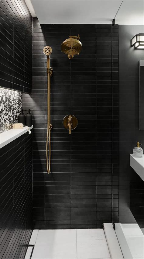 black tile bathroom ideas - Louanne Squires