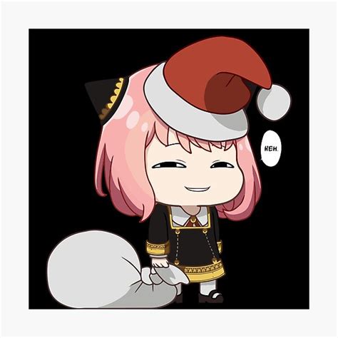 Anya Smug Face Heh Christmas Meme Photographic Print For Sale By