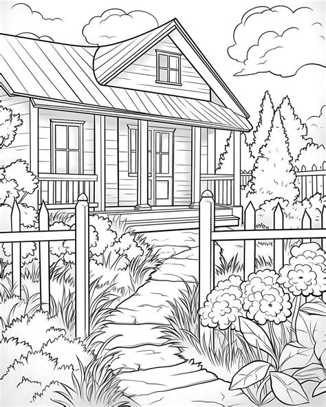 Premium Photo Garden House Coloring Pages Printable