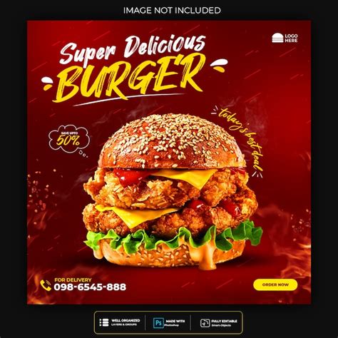 Premium Psd Delicious Food Social Media Post Template Premium