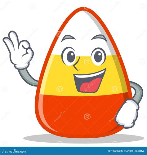 Okay Candy Corn Character Cartoon Stock Vector Illustration Of