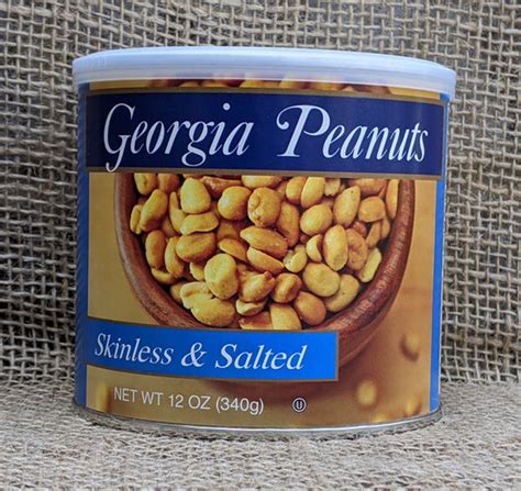 11 Oz Can Georgia Roasted Salted Shelled Peanuts Southern Grace Farms