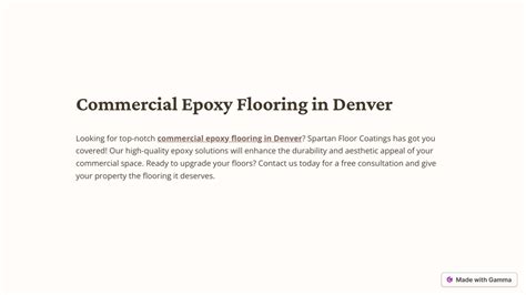 Ppt Top Notch Commercial Epoxy Flooring In Denver Powerpoint