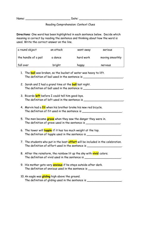 Antonym Context Clue Worksheet Live Worksheets 48 Off