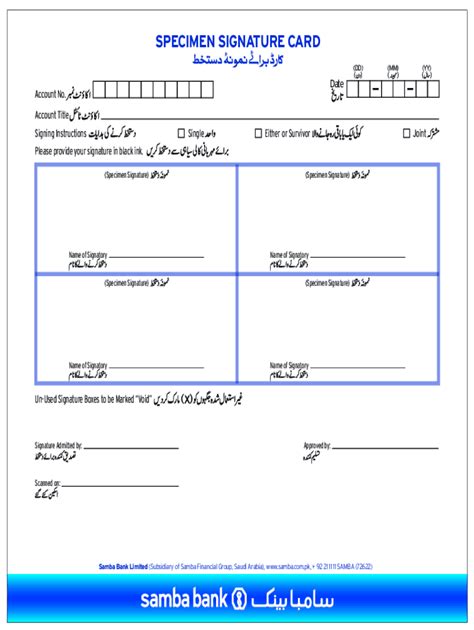 Fillable Online Specimen Signature Form Fill Out And Sign Printable