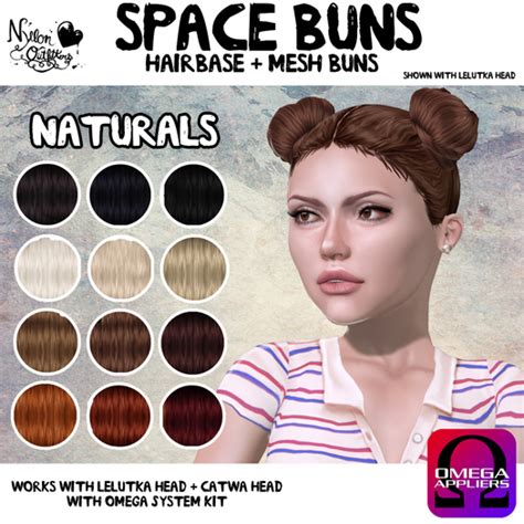 Second Life Marketplace No Space Buns Natural Colors Set