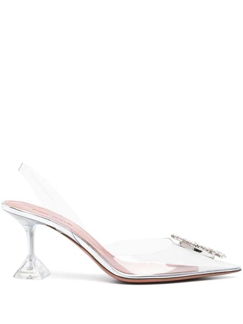 Amina Muaddi Begum Glass Slingback Pumps Blauw Schoenen Nl