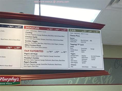 Online Menu Of Papa Murphys Restaurant Las Vegas Nevada Zmenu