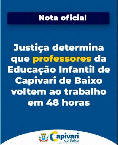 Justiça determina que professores da Educação Infantil de Capivari de