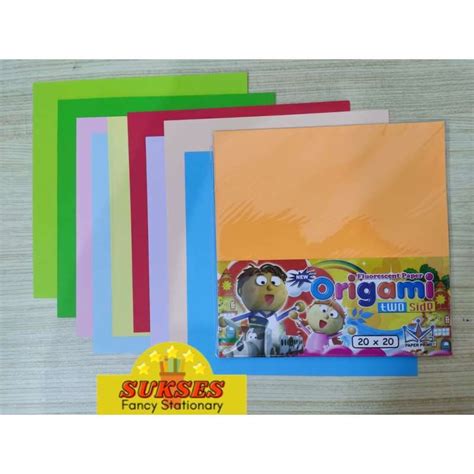 Jual Kertas Lipat Origami X Cm Sisi Berwarna Isi Lembar