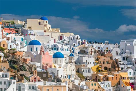 Krajobraz Miasta Oia Na Wyspie Santorini W Grecji Zdj Cie Stock Obraz