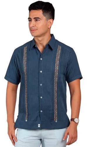 Guayabera Yucateca Bordada En Punto De Cruz Mod Colotmul Env O Gratis