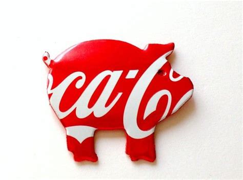 Etsy Transaction Recycled Soda Can Art Coke Pig Magnet Soda Can Art