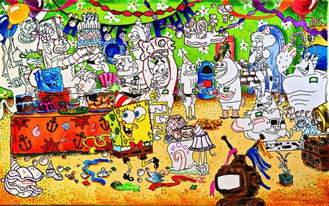 SpongeBob's House Party (before guest color) by wilduda on DeviantArt