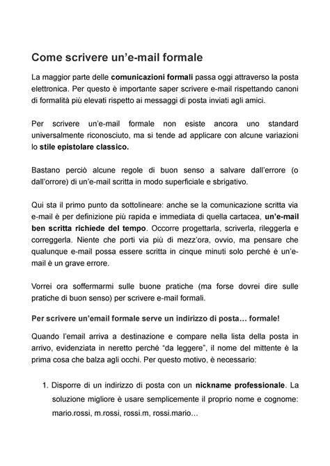 Carta Formale In Italiano