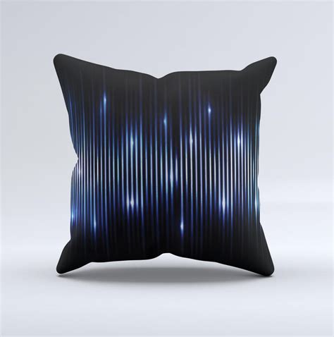 Glowing Blue Wavelengths Ink Fuzed Decorative Throw Pillow Designskinz