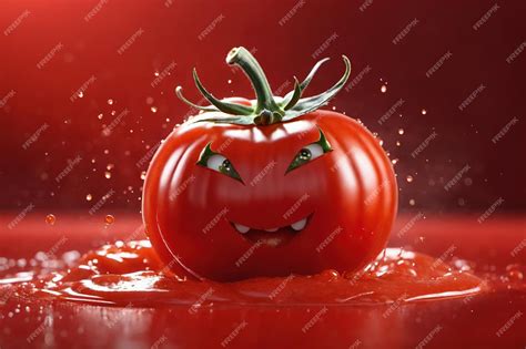 Premium Photo A Tomato With A Smiley Face On It