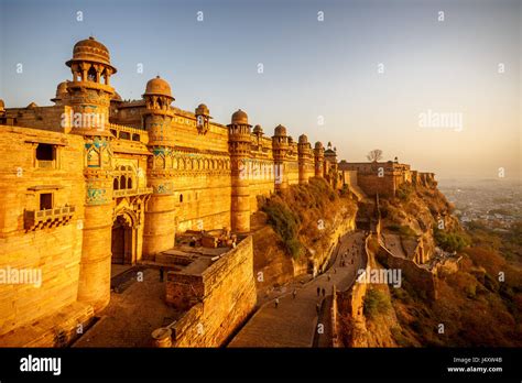 Gwalior Fort Man Mandir Gwaliorindia Stock Photo 140732043 Alamy