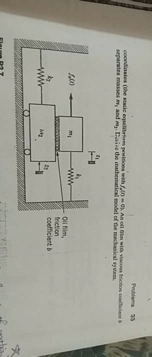 Solved FigureP2 7 Shows A Two Mass Translational Mechanical Chegg