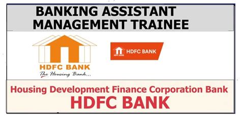 Management Trainee Banking Assistant Hdfc Vacancies 2024 Ceylon Vacancy