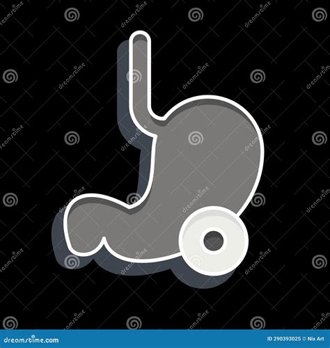 Icon Stomach. Related To Body Ache Symbol. Glossy Style. Simple Design
