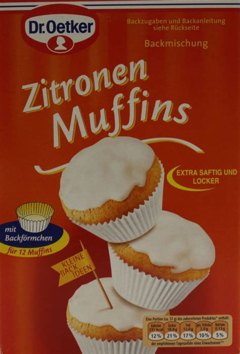 Dr Oetker Zitronen Muffins Backmischung 415g Feinkost Lebensmittel