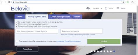 Инструкция по онлайн-регистрации на рейс "Белавиа"