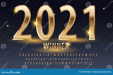 2021 Feliz Ano Novo Concepção Do Ouro Números Metálicos Data 2021 Do