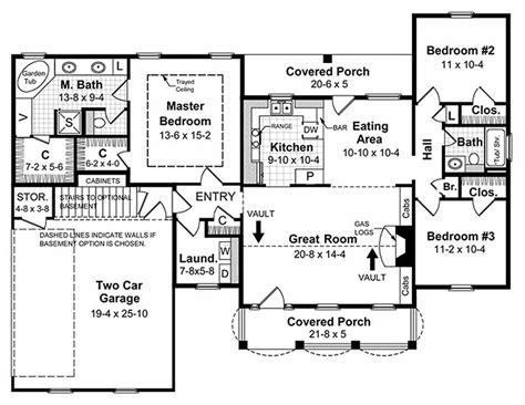 Southern Style House Plan 3 Beds 2 Baths 1500 Sqft Plan 21 146